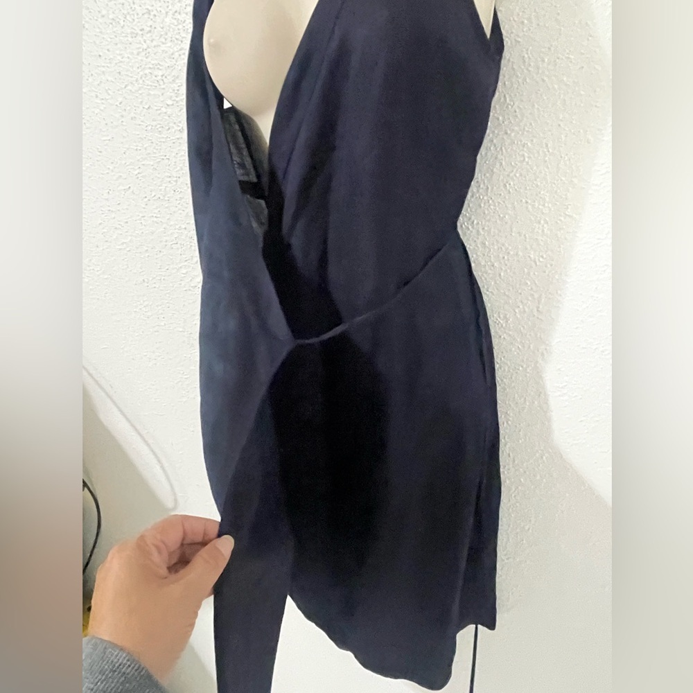 Cuyana Navy Blue Slip Wrap Dress - Picture 7 of 15